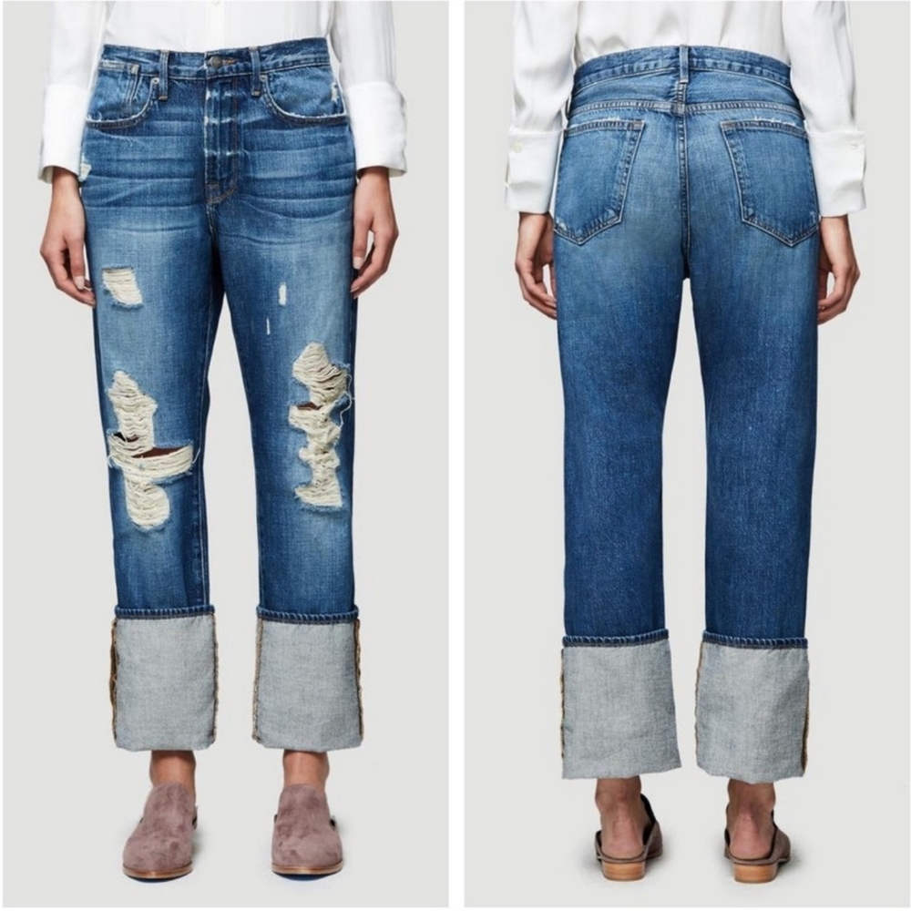 Frame Le Oversized Cuff In Tamarack Jeans Size 27